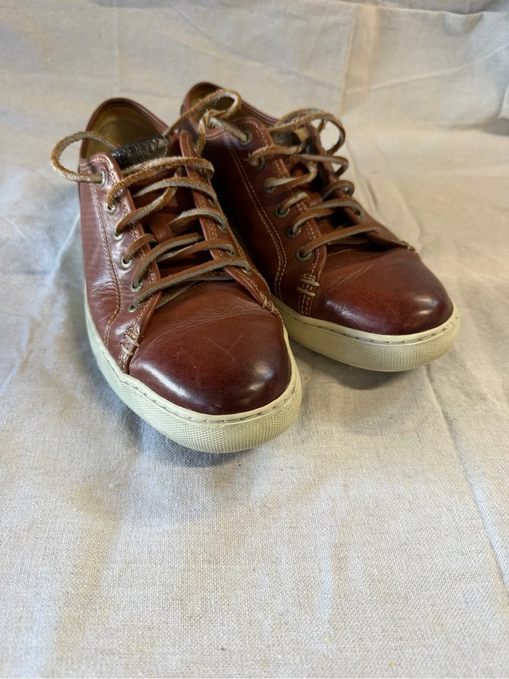 Sperry Brown Leather Low-Top Sneakers